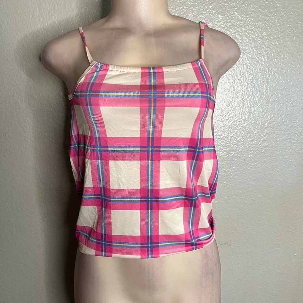 Pink Plaid Y2K Top